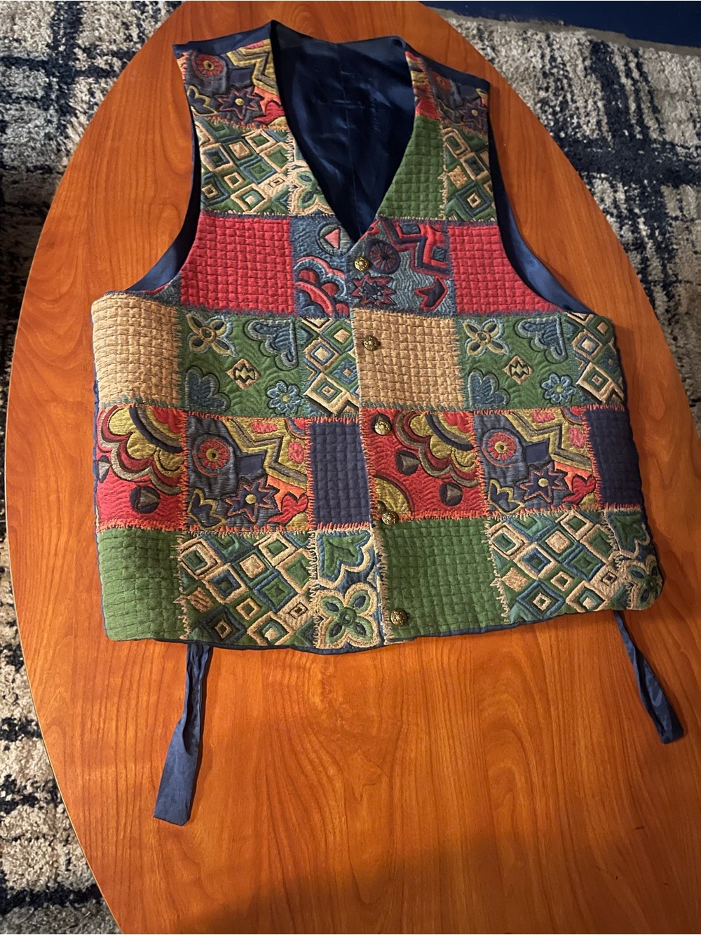 Men's Patchwork Quilted Vest in Multicolor